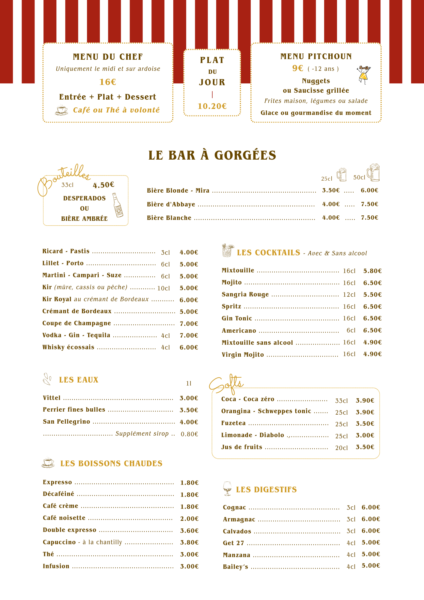Bouillon Les Frangins - Le Bar à gorgées Carte Les Frangins