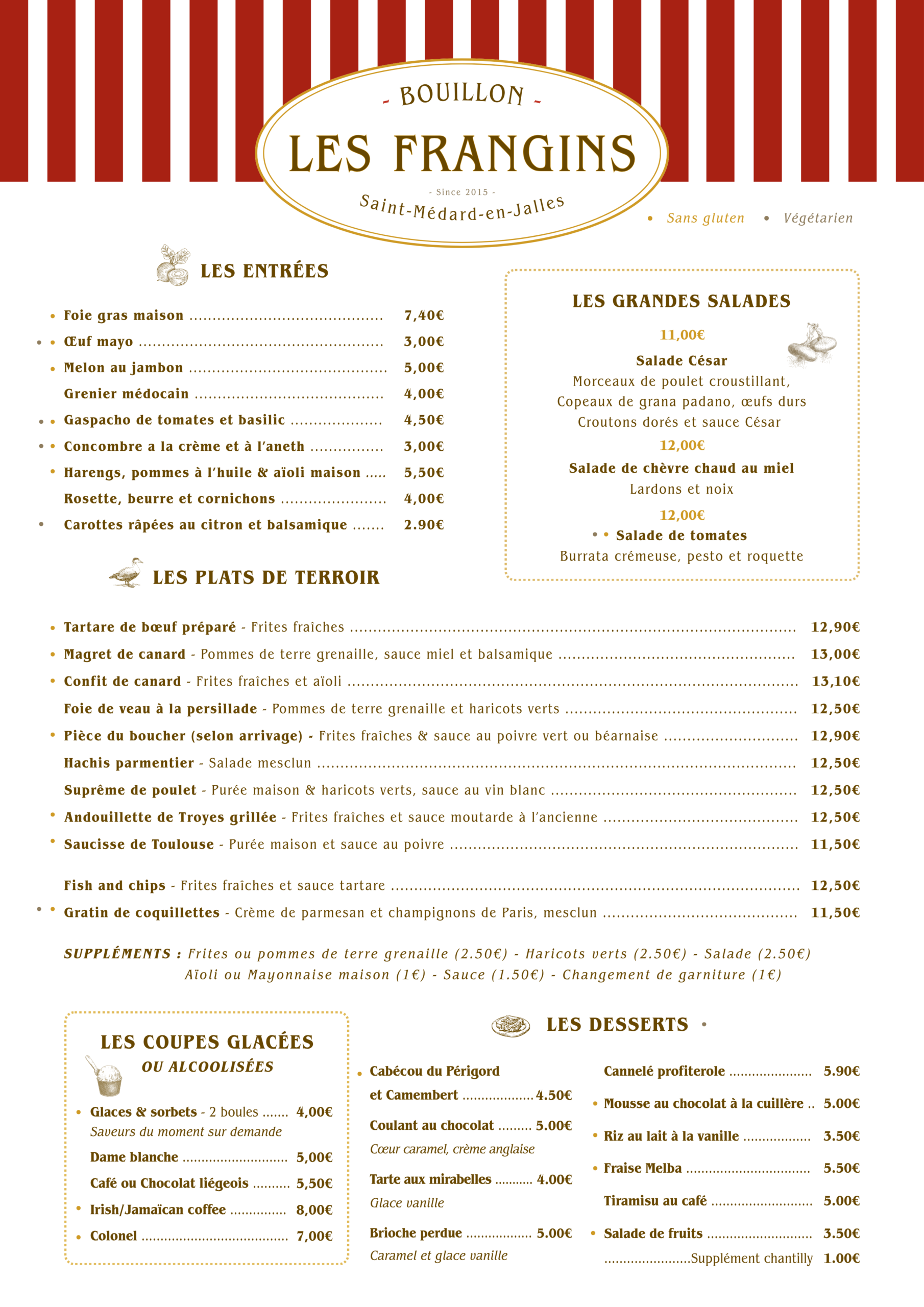 Bouillon Les Frangins - La carte Carte Les Frangins