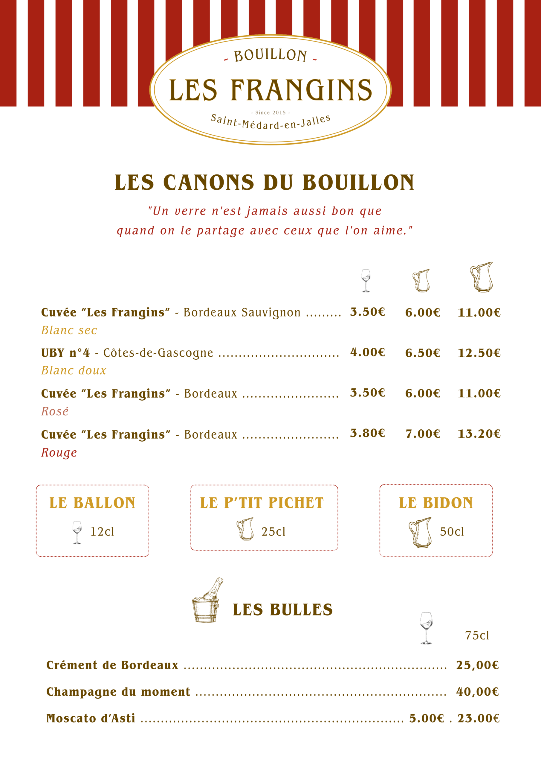 Bouillon Les Frangins - Les canons Carte Les Frangins
